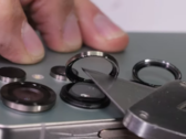 Durability test revealing that the camera rings of the Galaxy S25 Ultra can pop off. (Image source: JerryRigEverything)