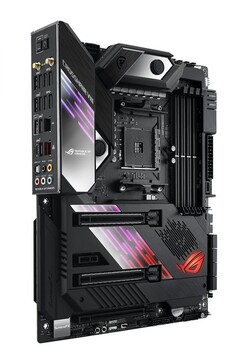 The Asus Crosshair VIII Formula offers liquid cooling for the 16-phase VRMs. (Source: Asus)