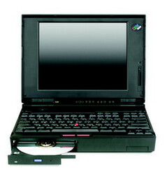 The ThinkPad 755CD brought optical drives to the ThinkPad line.