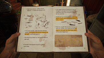 Image from the game 12, Memory Lane, showing the diary. (Image source: Steam)