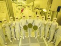 Samsung Foundry and Electronics execs show the first 3nm wafers off. (Source: Samsung)