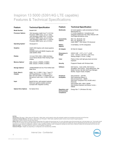 Inspiron 13 5000 5391 specifications (Source: Dell)