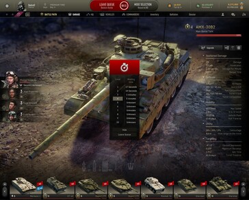 AMX-30B2 in garage with camo applied - Armored Warfare 0.28