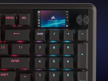 A 1.9" 320 x 170 IPS color screen on a keyboard is a new kind of flex. (Image source: Corsair)