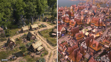 An image showing two cities in Farthest Frontier.
