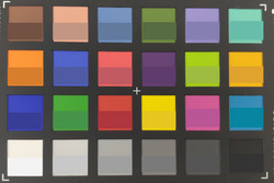ColorChecker: The reference color is displayed in the lower half of each area of color