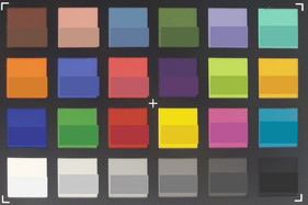 Screenshot of ColorChecker colors. Original colors are displayed in the lower half of each patch.