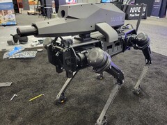 The SPUR robot dog made by Ghost Robotics is equipped with a beefy sniper rifle module on its back (Image: Ghost Robotics)