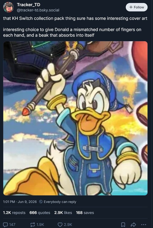Donald Duck illustration shown in Kingdom Hearts Collection artwork