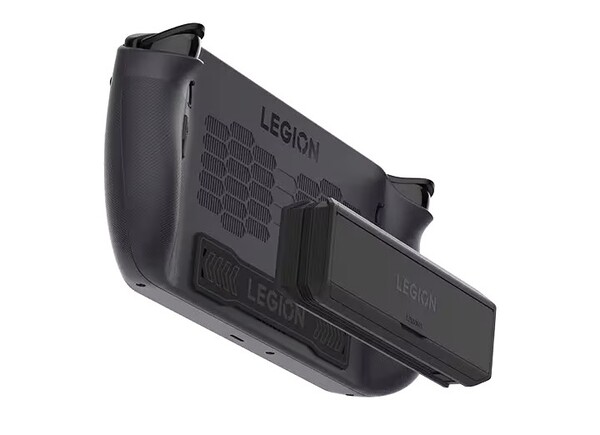 The Legion Go 65W 12800mAH power bank attaches magnetically to the back of the Legion Go S. (Image source: Lenovo)
