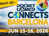 Official promotional graphic for Pocket Gamer Connects Barcelona 2026.