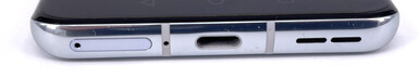 Bottom: SIM slot, microphone, USB-C port, speaker
