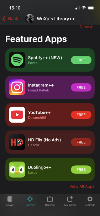 Altstore Classic 3rd party sources offer access to apps designed to circumvent paid features of services like Spotify, Deezer, YouTube and Duolingo as well as pirated TV sites (Image Source: Notebookcheck)