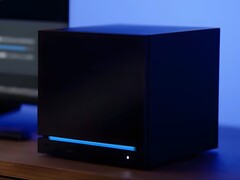 Valve Steam Machine on TV stand (Image source: screenshot, Valve YouTube with edits)