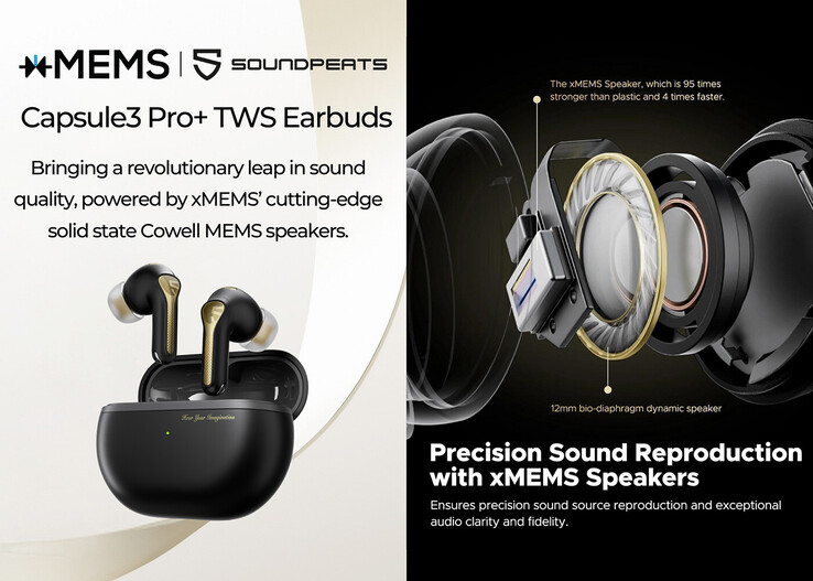the xMEMS driver on the Capsule3 Pro (Image source: Soundpeats)