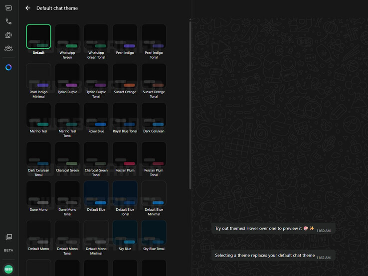 WhatsApp is testing themes for its web app