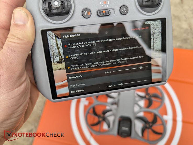 Drone blocked, takeoff impossible