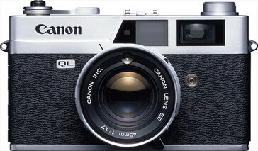 The Canon Canonet QL17 is another 35 mm rangefinder-style camera with a lens shutter. (Image source: The Canon Camera Museum)