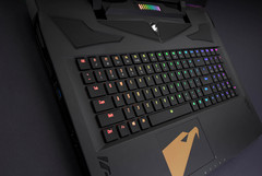 The Aorus X9 has a low-profile mechanical keyboard. (Source: Aorus)