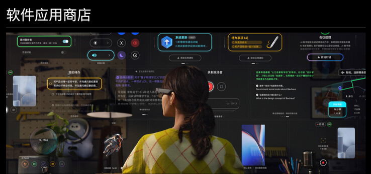TCL showcases the RayNeo X3 Pro's UI. (Source: TCL via Digital Chat Station)