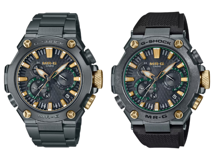 The Casio G-Shock MRG-B2000BG-3A (left) and MRG-B2000RG-3A (right). (Image source: Casio)
