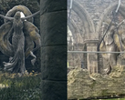 Side by side images of the actual set and ingame screenshots.