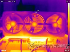 Surface temperatures: Front shroud