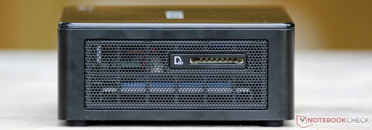 Left: half-sized SD card slot (SDXC)