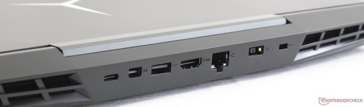 Rear: USB 3.1 Type-C, mini-DisplayPort, USB 3.1 Type-A, HDMI 2.0, Gigabit RJ-45, AC adapter, Kensington Lock
