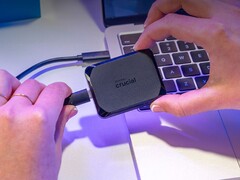 The Crucial X10 Pro external SSD pictured
