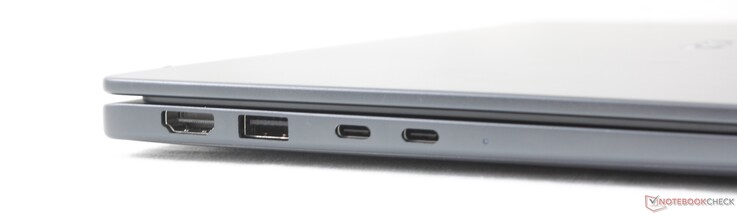 Left: HDMI 2.1, USB-A 3.2 Gen. 1 (5 Gbps), 2x USB-A 4.0 w/ DisplayPort 2.1 + Power Delivery