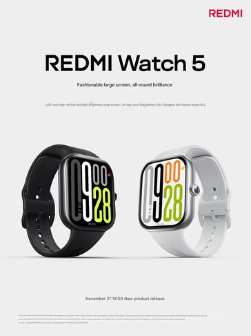 Redmi Watch 5 teaser (Image source: Redmi - machine translated)