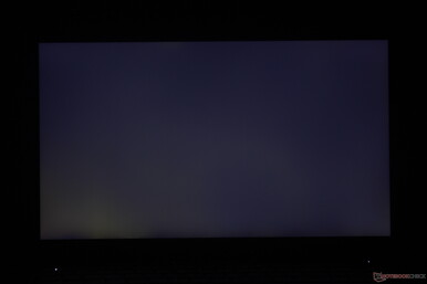 Moderate uneven backlighting along the bottom corners