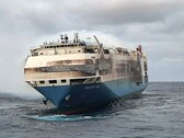 Burning EV batteries on Felicity Ace couldn't be put out (image: WSJ)