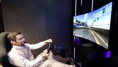 LG&#039;s Bendable Cinematic Sound OLED panel can be made to curve for an immersive gaming experience. (Image Source: LG)