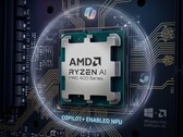 AMD Ryzen AI PRO 400 Series with AI generated Copilot themed background.