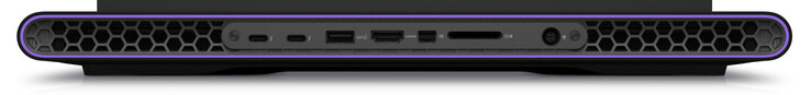 Rear: 2x Thunderbolt 4 (Displayport, Power Delivery), USB 3.2 Gen 1 (USB-A), HDMI 2.1, Mini Displayport 1.4, memory card reader (SD), power connector
