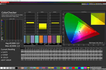 Colors (color mode: Professional, color temperature: Standard, target color space: sRGB)
