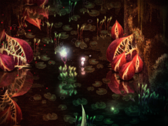 Dap features eerie pixel-art environments that switch between beauty and dread with a few brushstrokes. (Image source: Steam)