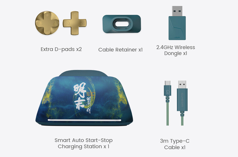 The GameSir G7 Pro Wuchang: Fallen Feathers Edition also comes with a few exclusive accessories. (Image source: GameSir)