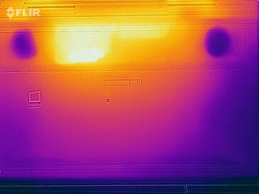 Surface temperatures during the stress test (bottom)