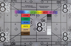 A photo of our test chart