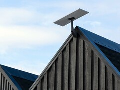 Starlink standard dish kit mounted on a rooftop.
