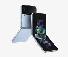 The Galaxy Z Flip4 will resemble its predecessor but with a larger cover display. (Image source: @OnLeaks &amp; 91mobiles)