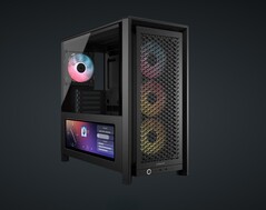 The Corsair Frame 4000D mid-tower gaming PC case now comes with an LCD variant, boasting a 14.5-inch touch display. (Image source: Corsair)
