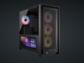 The Corsair Frame 4000D mid-tower gaming PC case now comes with an LCD variant, boasting a 14.5-inch touch display. (Image source: Corsair)