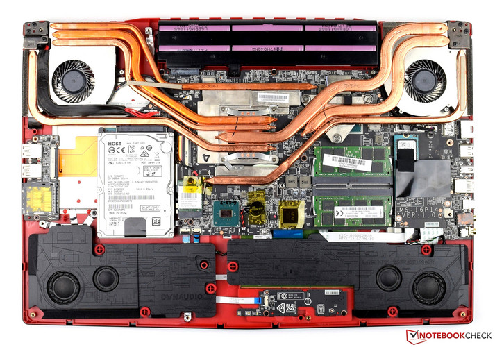 The insides of the MSI GE73VR 7RF Raider