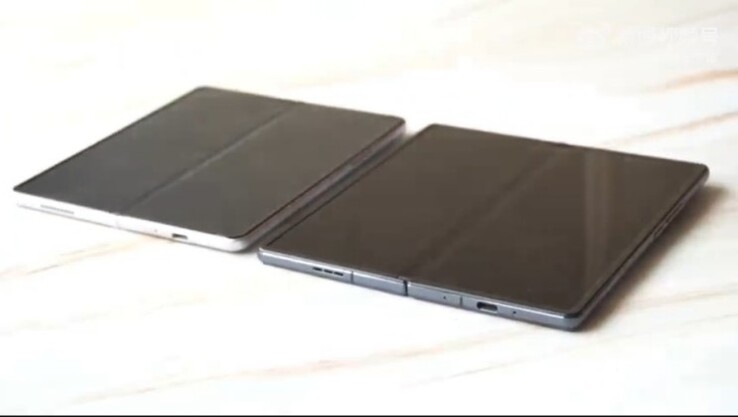 Samsung Galaxy Z Fold3 on the left.