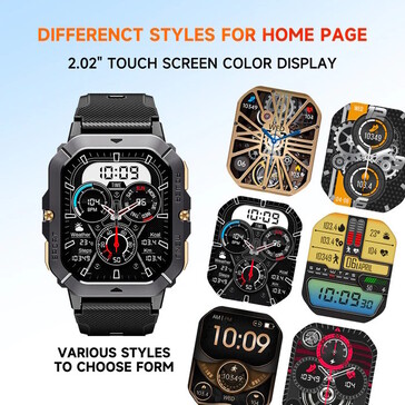 Various clock faces can be displayed on the large screen.