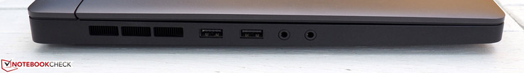 Left side: 2x USB-A 3.0, headphones, microphone